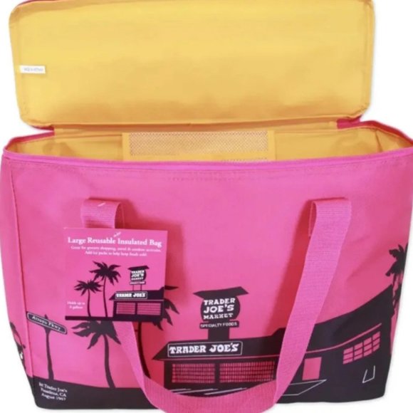 COPY - Trader Joe's magenta/fuchsia Limited Reusable Insulated Bag - Picture 1 of 9